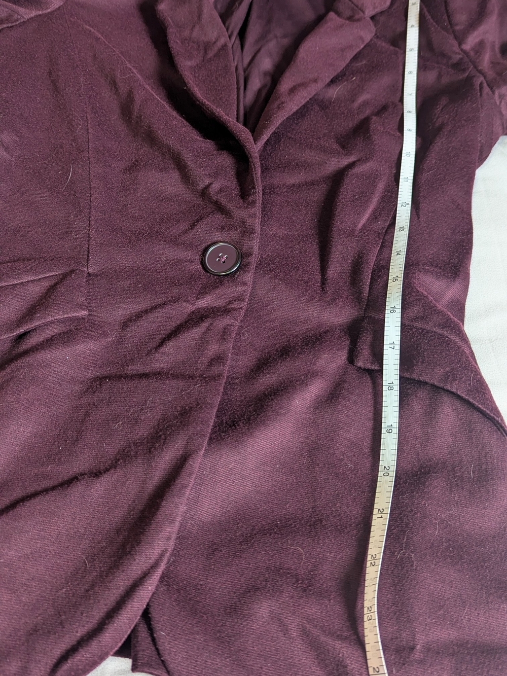 Ricki's GUC Plum/Burgundy Ruched 3/4 Sleeve Blazer Knit Suit Jacket Size XSmall - Picture 5 of 13